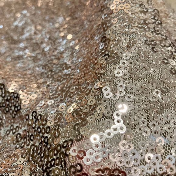 She + Sky Gold Sequin Halter Mini Dress Medium NWT - Picture 5 of 15